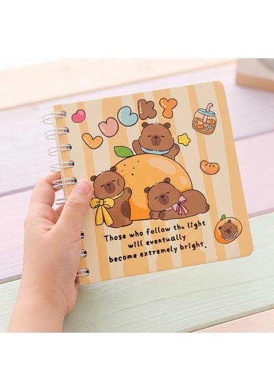 Bakgelal Sevimli Ayıcık Desenli Spiralli Cep Not Defteri Taşınabilir Mini Çizgili Notluk 1 Adet - 9095090210164 Çok Renkli