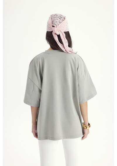 Mai Studios Co. Mood Oversize Gri T-shirt Gri