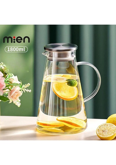 Cam Sürahi Borosilikat Metal Kapaklı 1.8 Litre