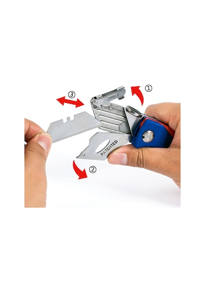 Workpro Wp211006 Ağır Hizmet Paslanmaz Çelik Gövde Katlanır Rötuş Maket Bıçağı + 6 Adet Yedek Bıçak