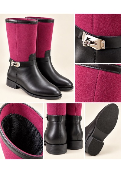 Dabab Shoes Frost Kadın Bordo Cilt Ve Deri Tozu Garnili Metal Toka Detaylı Sıcak Astarlı Kaymaz Taban 3 Cm Topuklu Orta Konç Çizme Dabab Shoes Frost Kadın Bordo Cilt Ve Deri Tozu Garnili Metal Toka Detaylı Sıcak Astarlı Kaymaz Taban 3 Cm Topuklu Orta Konç Çizme