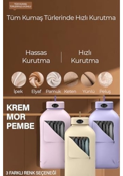 Robo Katlanır Çamaşır Kurutma Makinesi Pembe