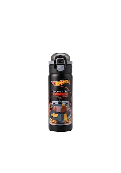 Hot Wheels Çift Fonksiyon Kapaklı Çelik Matara 600ml 3821 Siyah