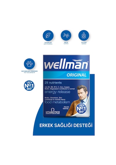 Vitabiotics Wellman Erkek için 30 Tablet