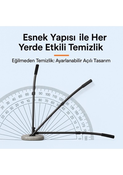 Coofbe 3 Kademe Geniş Ağız Teleskopik Mikrofiber Araç Yıkama Fırçası Kuru Islak Oto Yıkama Fırçası 1 Adet