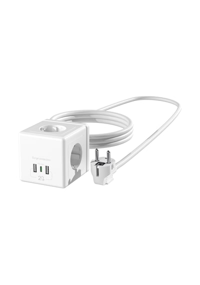 S-lınk Prz04, 4 Soket, Akım Korumalı Priz, 1x Type-c, 2xusb 5v, 2mt Kablo, 306 Joule, Küp Tasarım B Standart