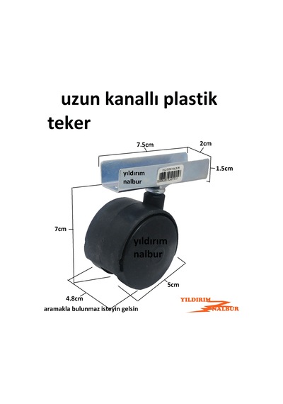 Sehpa Tekerleği 5cm Plastik Masa Tekerleği Uzun Boy Sunta Kanallı