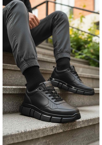 Siyah Bağcıklı Hafif Esnek Erkek Sneaker Bst-2016 M Siyah-siyah