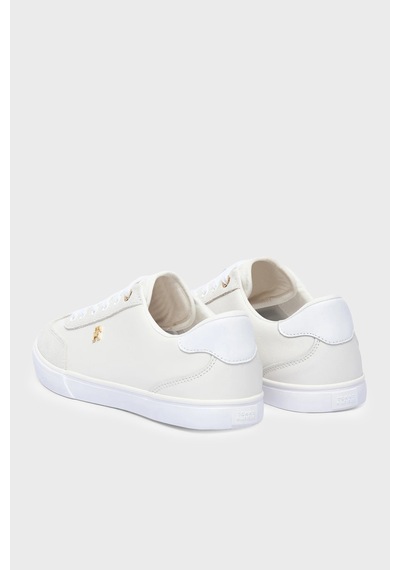 Tommy Hilfiger Logolu Deri Sneaker Ayakkabı Kadın Ayakkabı Fw0fw09391 Ybl Beyaz