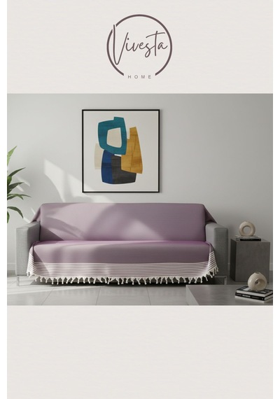 Pamuklu Koltuk Örtüsü 180 210 Cm Leke Tutmaz, Dayanıklı, Modern Tasarım Mürdüm