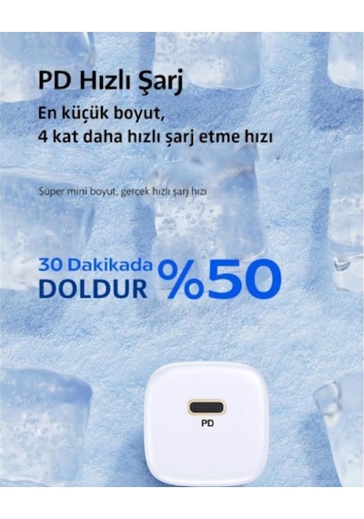 Lexroo Rapid 20w Usb-c Mini Pd Hızlı Şarj Cihazı Güç Adaptörü Ve 1 Metre Apple iPhone Uyumlu Şarj Kablosu L23 Standart