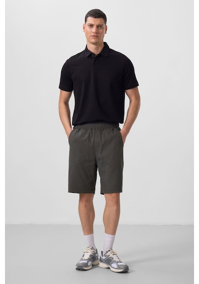 Tommylife Antrasit Standart Fit Dokuma Hafif Esnek Chino Şort - 81290 Antrasit