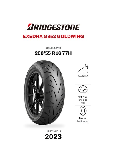 Bridgestone Exedra G852 Goldwing 200/55 R16 77h Arka Motosiklet Lastiği