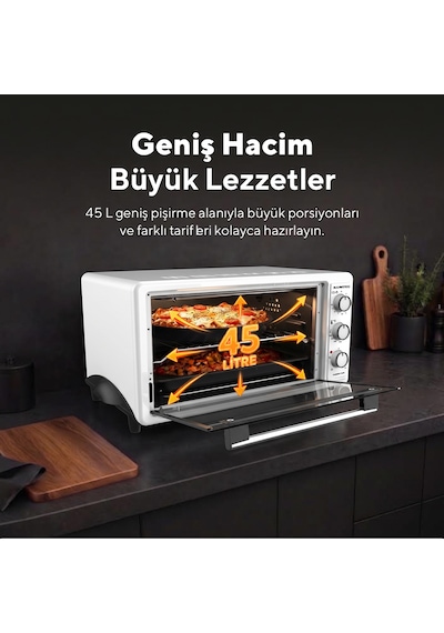 Kumtel LX-3575 45 L Beyaz Turbo Mini Fırın