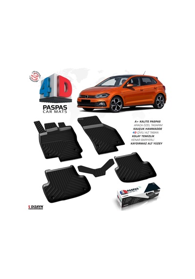 S-Dizayn VW Polo 6 4D Havuzlu Paspas 2017-2021 A+Kalite