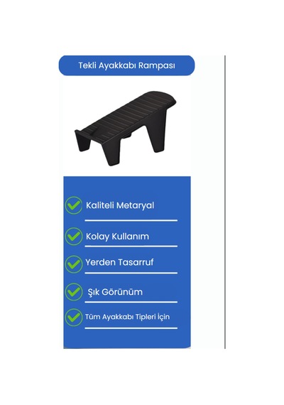 10 Adet Tekli Ayakkabı Rampası Plastik Siyah Tr Diğer