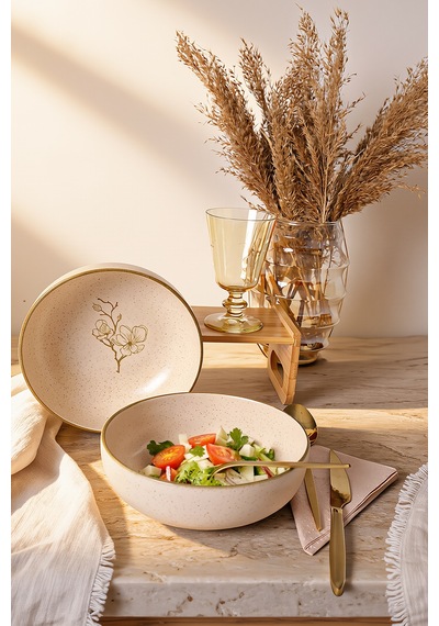 Keramika Taupe Bloom Salata Kasesi 18 Cm 2 Adet 22519