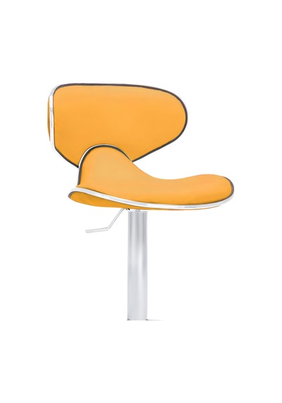 Bürocci Zen Bar Taburesi - Hardal Modern Deri Metal Ataklı Yüksek Tezgah Sandalyesi - 9549s0492 Hardal