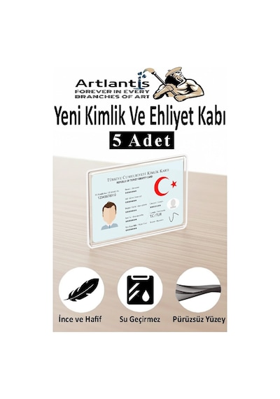 Kimlik Ehliyet Kabı Şeffaf 5 Adet Yumuşak Esnek Şeffaf Kırılmaz Kredi Kartı Koruyucu Kart Kılıfı Kart Kabı Plastik