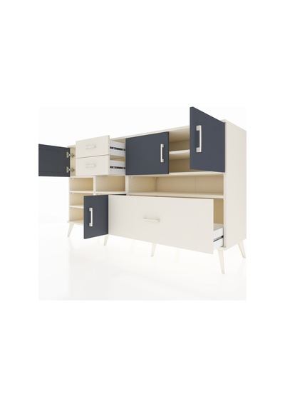 Kronos Konsol 7 Raflı 3 Çekmeceli 4 Kapaklı 176x59x99 Aytaşı-antr Aytaşı-antrasit/aytaşı