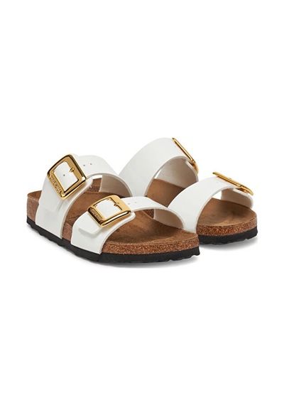 Birkenstock Sydney Cushion Buckle Bf Patent Kadın Terliği 1029438-20344 Beyaz Beyaz