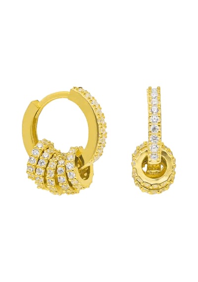 Zirkon Halka Küpe 717038 Gold Gümüş