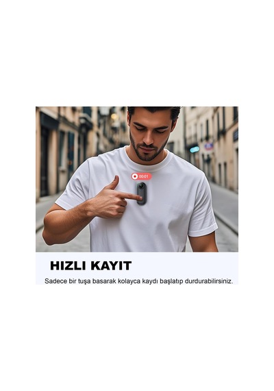 Robeve Mini Wifi Aksiyon Kamerası 4k Giyilebilir Aksiyon Kamera - Su Geçirmez Tasarım - Ses Ve Görüntü - Motorsiklet Görüntü Kaydı - Aksiyon Görüntü Kaydı Siyah