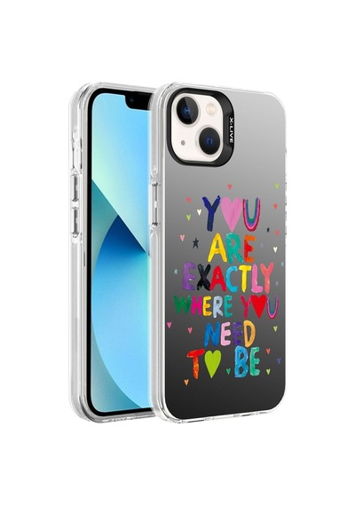 Apple Uyumlu iPhone 14 Pro Max Kılıf Desenli Zore Silver Sert Kapak You