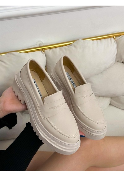 Erva'nın Butiği Bej Cilt Clay Kadın Loafer-4474