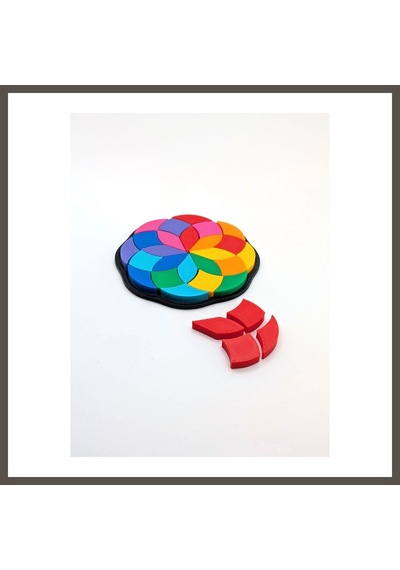 Bezos 3d Baskı Gökkuşağı Mandala Rozet Puzzle Mini 7 Cm - Renkli Çiçek Deseni Yapboz, Cepte Taşınabilir Zeka Oyunu Nxrlvng