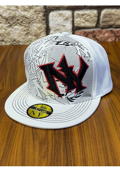 Hamze Ny Yankees Hip-hop Snapback Rapper Basket Beyzbol Şapka Cap Beyaz