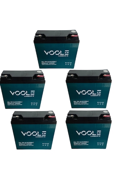 Voole 12v 24 Ah Elektrikli Bisiklet Jel Aküsü 5li Set 2026 Üretimi
