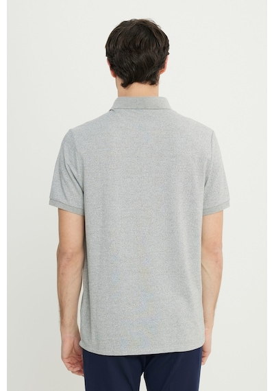 AC&Co / Altınyıldız Classics Erkek Beyaz Pamuklu Comfort Fit Rahat Kesim Polo Yaka Jakarlı Tişört Beyaz