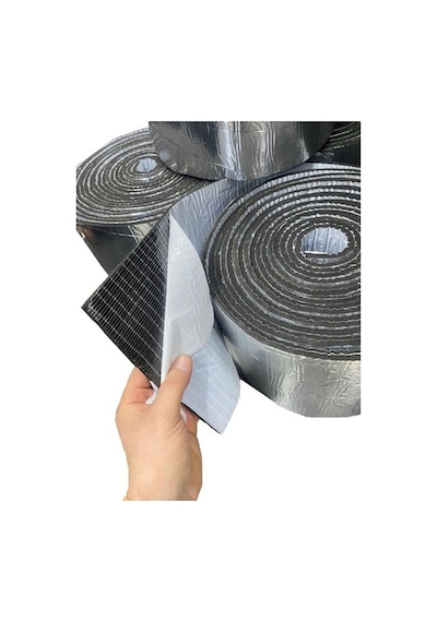 Kauçuk Bant Oto Ses Yalıtımı 9mm Alüminyum Folyolu 20cm X 10mt