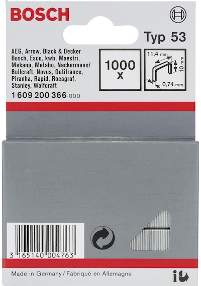 Bosch Zımba Teli Tip 53 11.4 x 0.74 x 8 MM 1609200365