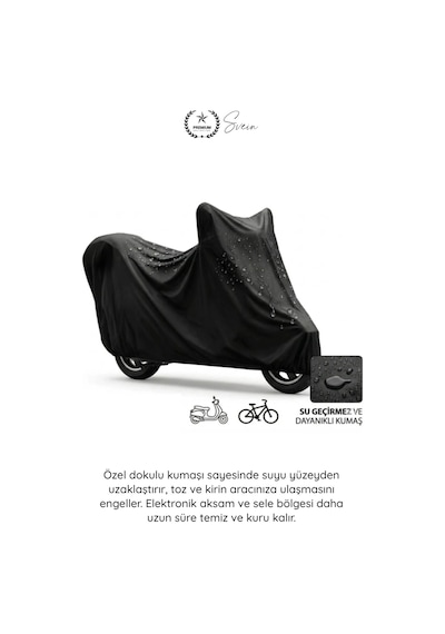 Branda Motosiklet Scooter Koruma Brandası Uv Korumalı Su Geçirmez Toz Önleyici Dış Mekan Dayanıklı