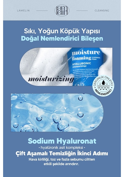 Lamelin Hyalüronik Asit İçeren Temizleme Köpüğü Lamelin Moisture Foaming Hyaluronic Acid 100 ML