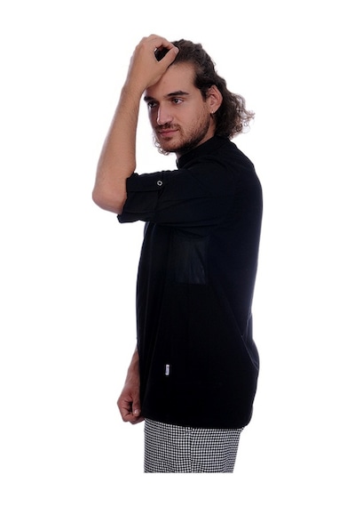 Unisex Aşçı Ceket Koltuk Altı Fileli Siyah