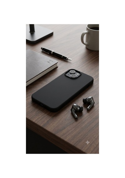 İphone 15 Uyumlu Premium Mat Siyah Silikon Kılıf Bksft56-23b4c4