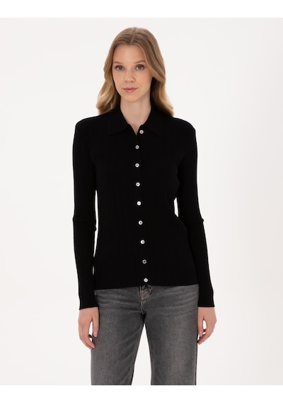 Pierre Cardin Kadın Siyah Hırka Triko 50316338-vr046 Siyah