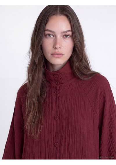 Lcw Modest Bordo Dik Yaka Kadın Ceket
