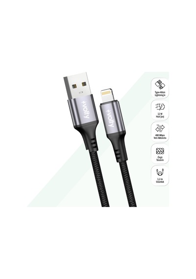 Usb-a To Lightning Hızlı Şarj Kablosu 12w, 480 Mbps, 1.2m, İphone İpad Uyumlu V020500