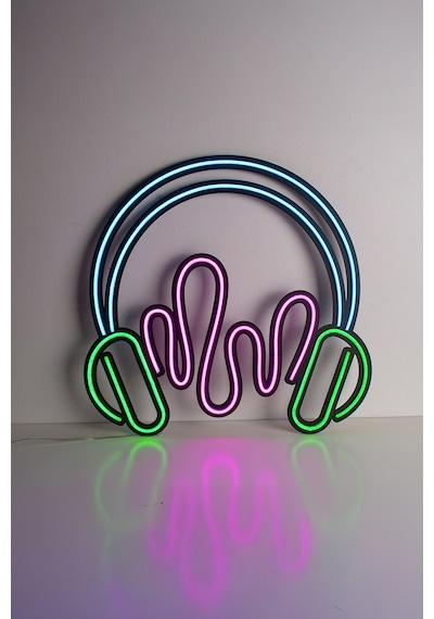Headphone Neon Dekor Çok Renkli