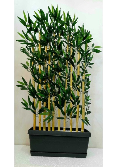 10'lu Bambu 130 Cm Plastik Saksı Yeşil