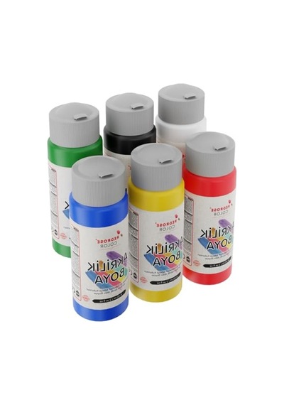 6'lı Ana Renkler Akrilik Boya Seti 6x60ml 0,15 L