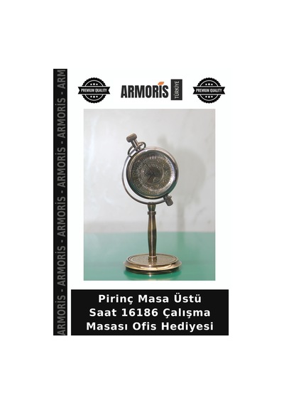 Pirinç Masa Üstü Saat 16186 Çalışma Masası Ofis Hediyesi Çok Renkli