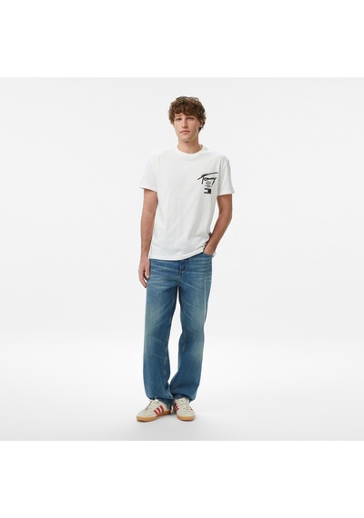 Tommy Hilfiger Regular City Sign Erkek Beyaz T-shirt Dm0dm22553 2800324