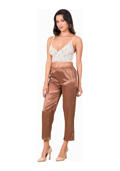 Hepsine Rakip Kadın İp Askılı Bralet Saten Pantolon Pijama Takımı Altüst Gecelik 001