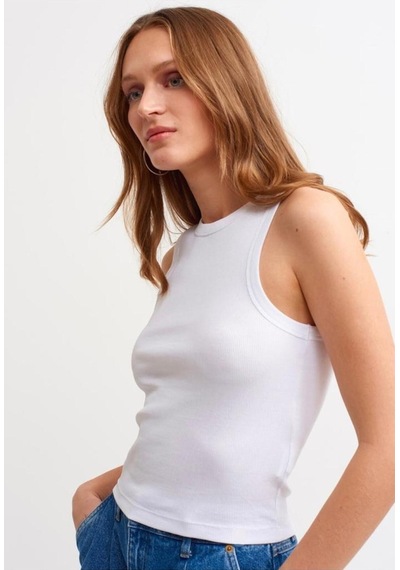 Refox Kadın 2'li Paket Fitilli Halter Yaka Örme Atlet T-shirt