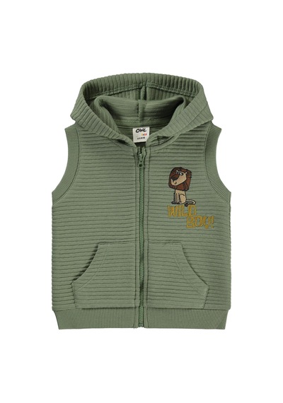 Civil Baby Aslan Nakışlı 6-18 Ay Yelek - Yeşil Soft Yeşil
